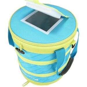 Blue and Green Insulated Cooler Bag